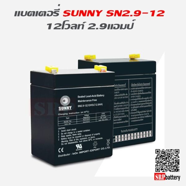 แบตเตอรี่สำรองไฟ UPS Sunny SN 12-2.9_6